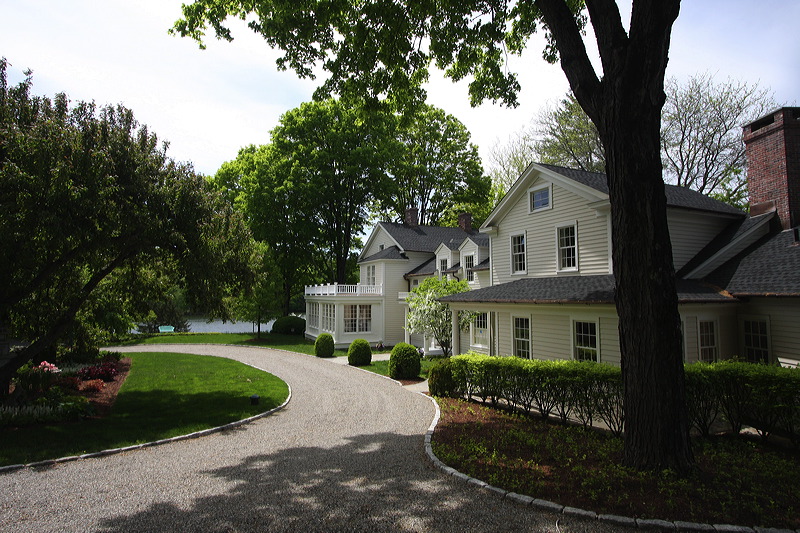 Exterior painting on a house.
